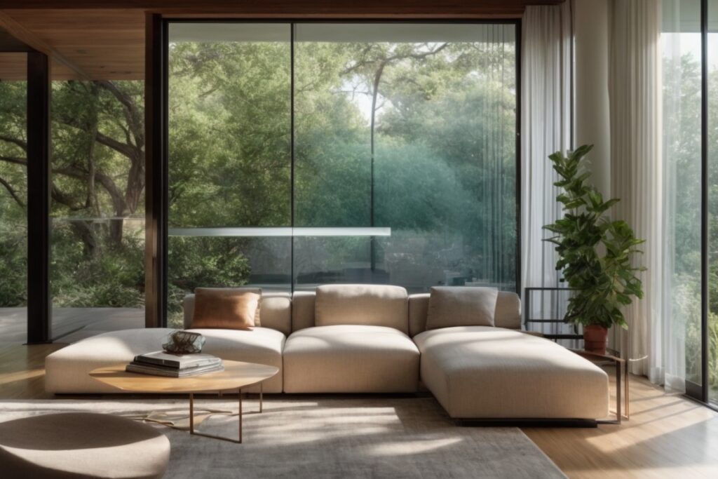 Dallas home interior showcasing solar window film installation