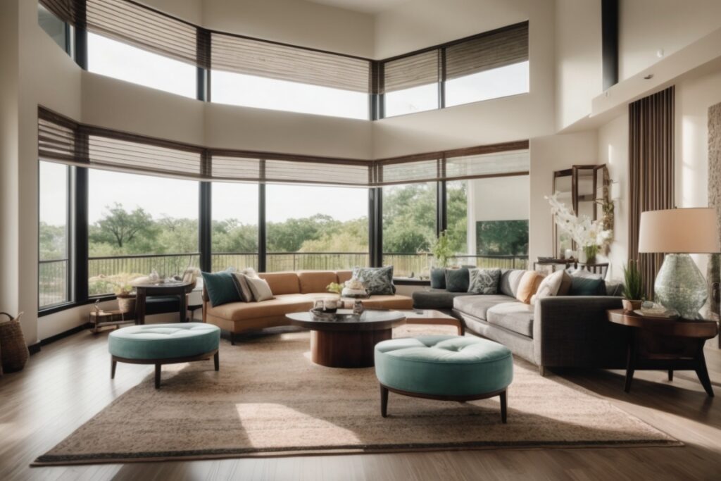 Dallas home interior with natural light and energy efficient window film