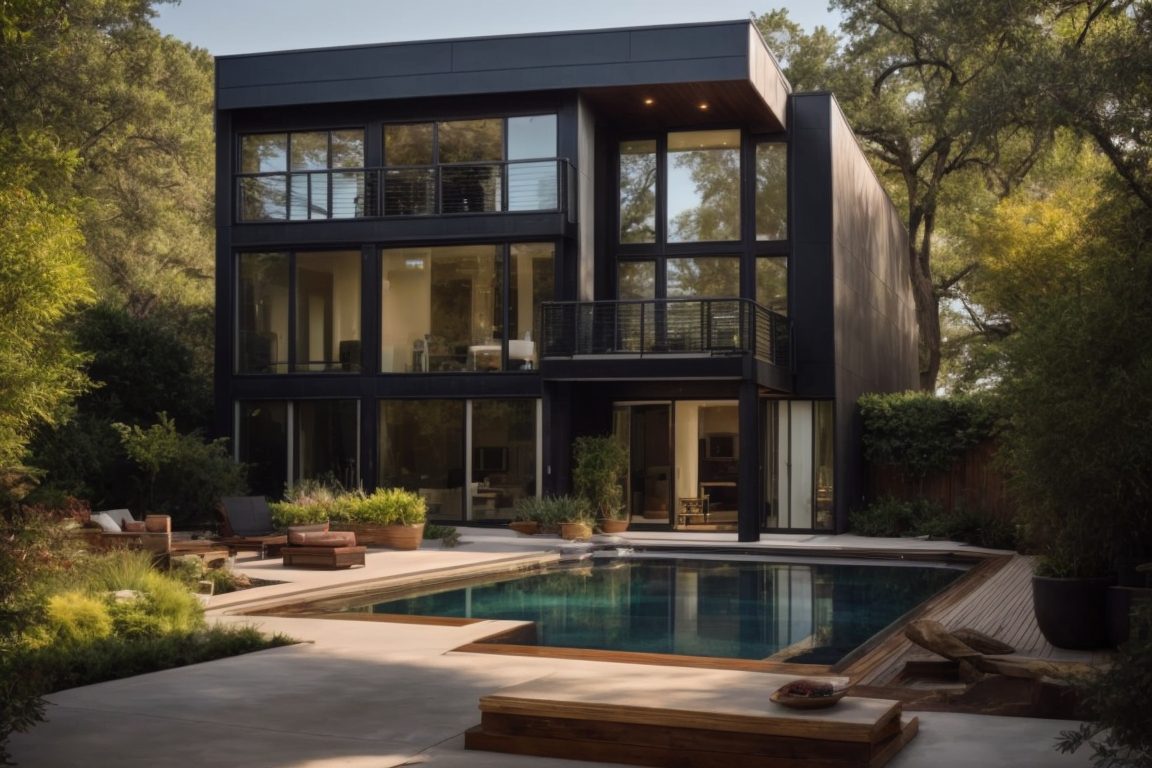 Dallas home with sun-reflective window film, energy savings theme