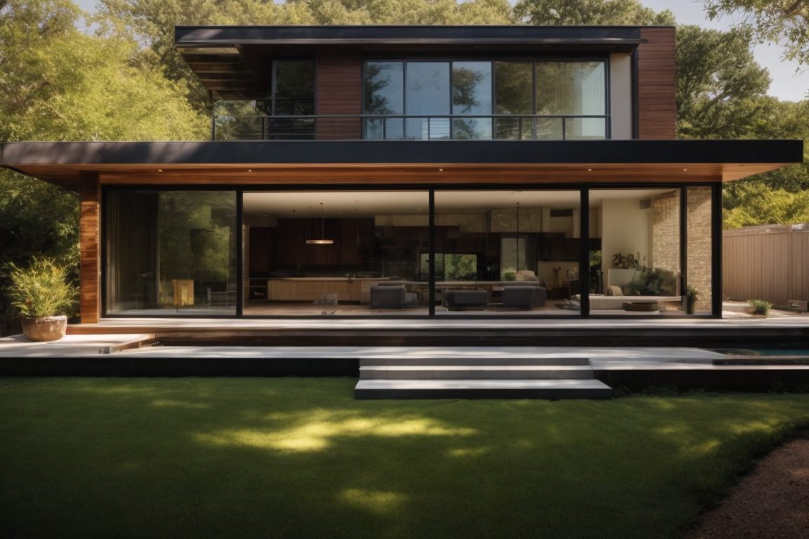 Dallas home with energy-efficient window films reflecting sunlight