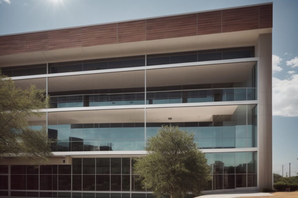Dallas startup office interior with decorative sun control window films