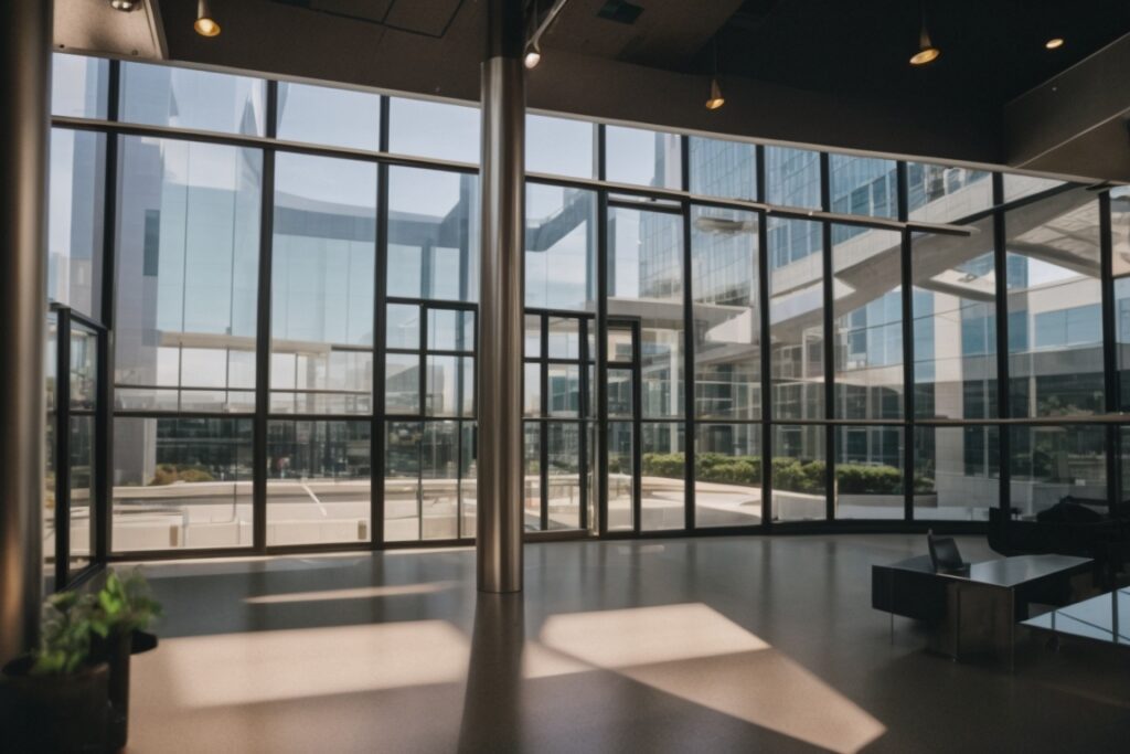 Dallas commercial property with decorative opaque window films