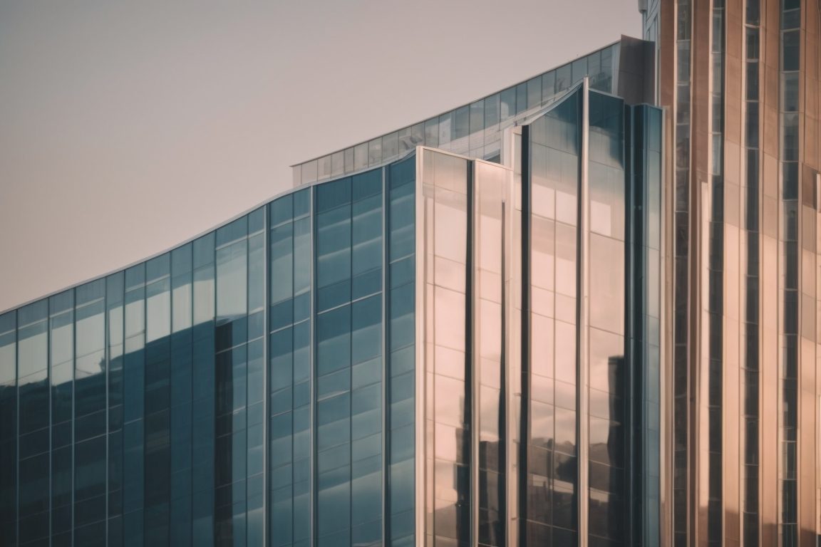 modern Dallas building with tinted windows reflecting sunlight