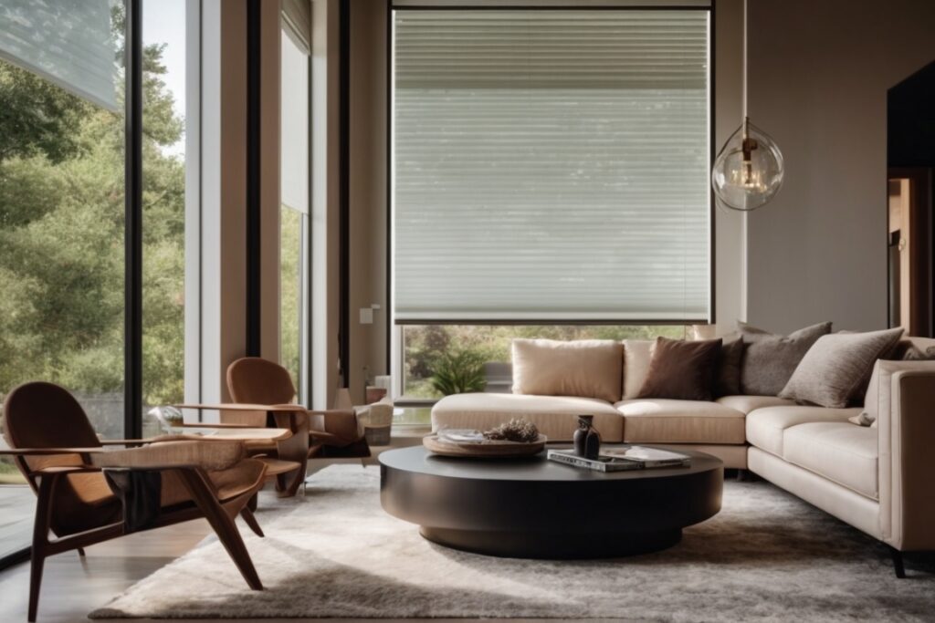 Dallas home interior with opaque privacy window film, stylish decor
