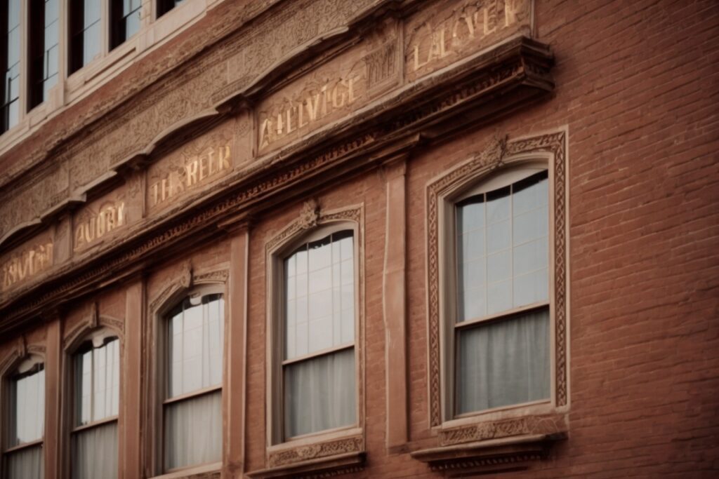 Decorative film on heritage building windows in Dallas